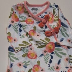 Like NewMud Pie Floral Footie - Pink, Green, Blue Size 0-3 Months